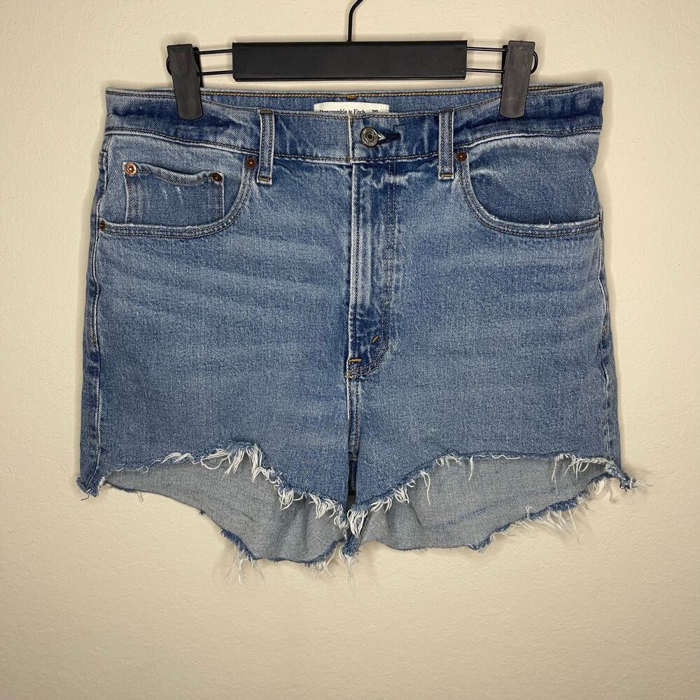 Abercrombie & Fitch Light Blue Distressed Denim Cutoff Shorts